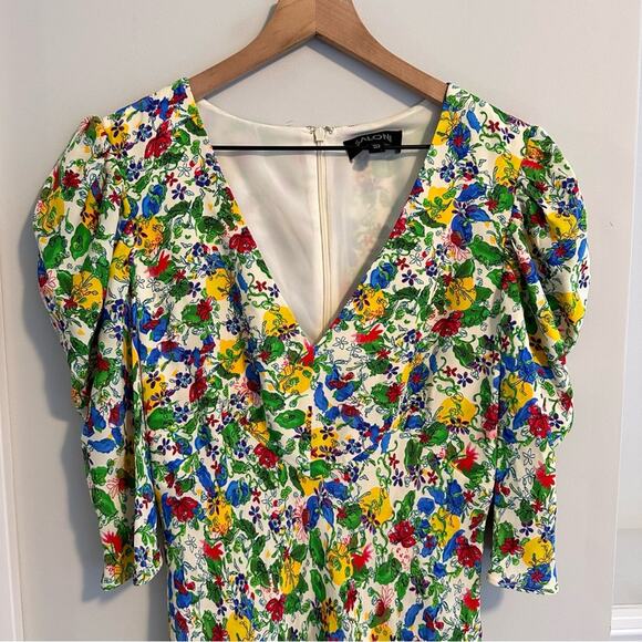 Saloni Floral Lemon Mini Dress 8 - Picture 14 of 16